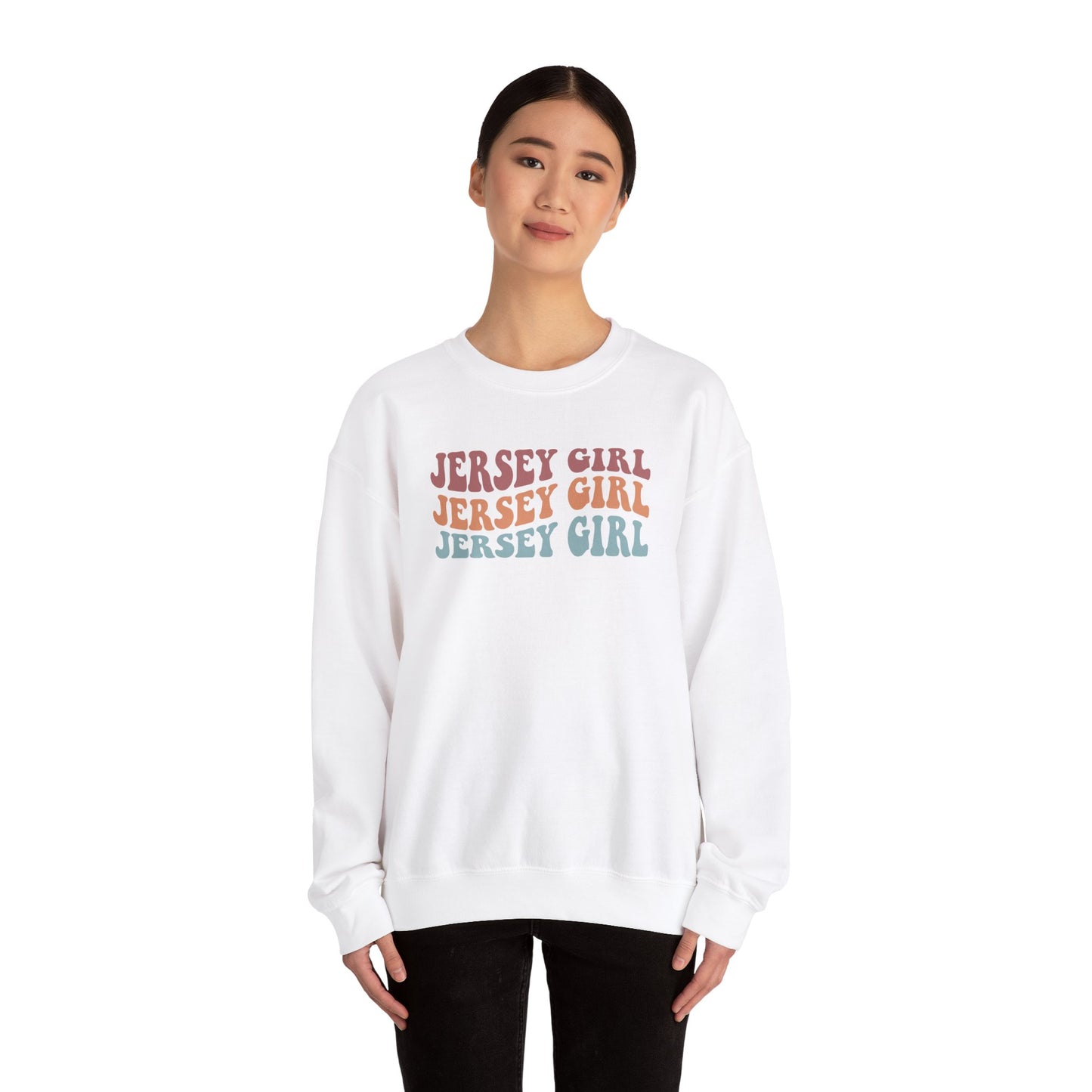 Retro Jersey Girl Unisex Heavy Blend™ Crewneck Sweatshirt