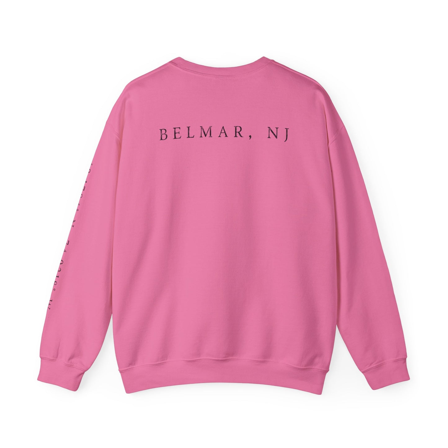 Custom Jersey Girl Shirt Personalized Town Birthday Jersey Shore Coordinates Gift for Jersey Girl Crewneck Sweatshirt