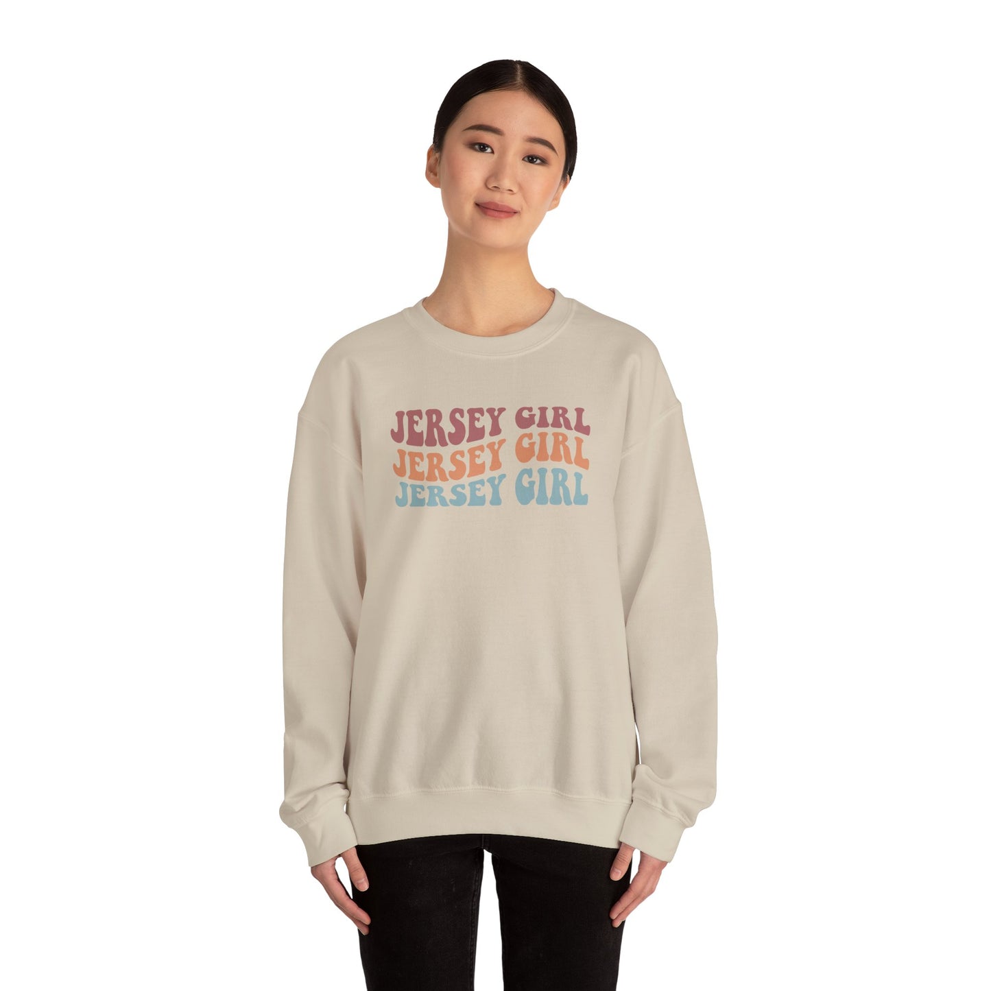 Retro Jersey Girl Unisex Heavy Blend™ Crewneck Sweatshirt